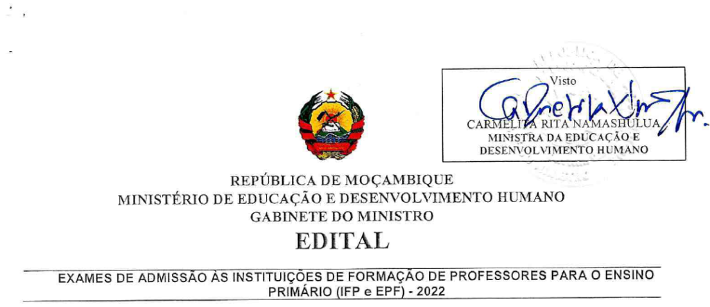 EDITAL DE EXAMES DE ADMISSÃO IFP e EPF - 2022 PDF